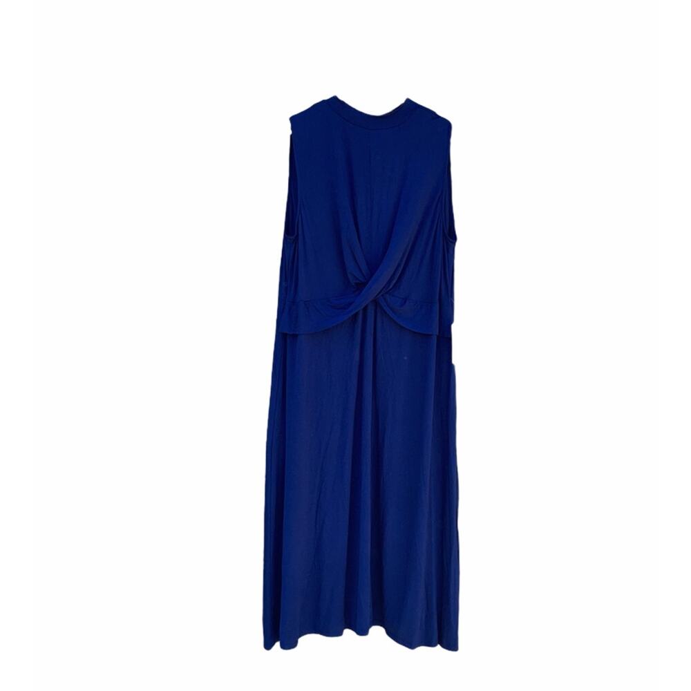 West Kei twisty knit navy blue midi dress sleeveless Size 1X (40) NEW